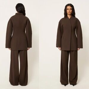 KHY brown tailored mini dress